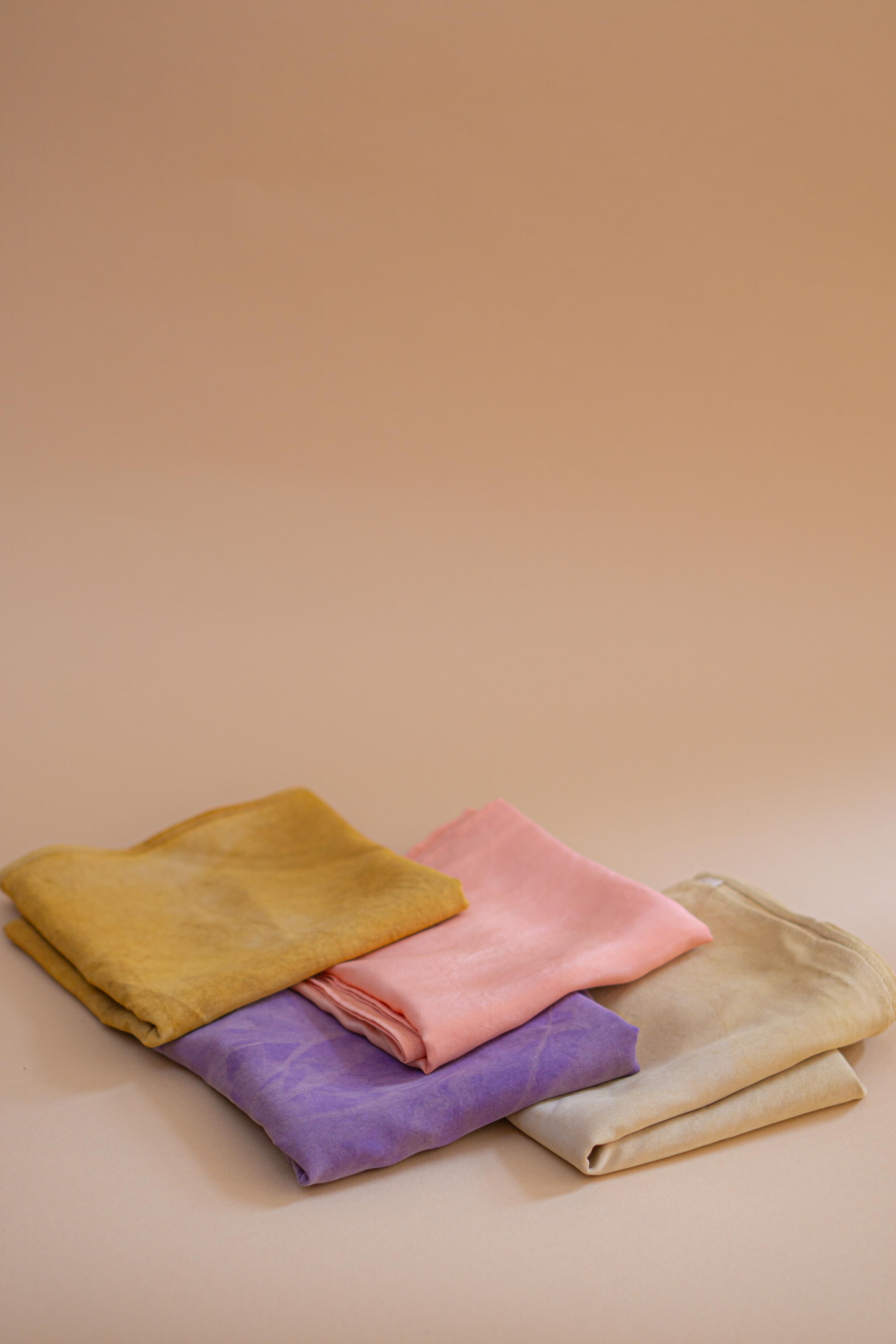 Plant-dyed silk scarf