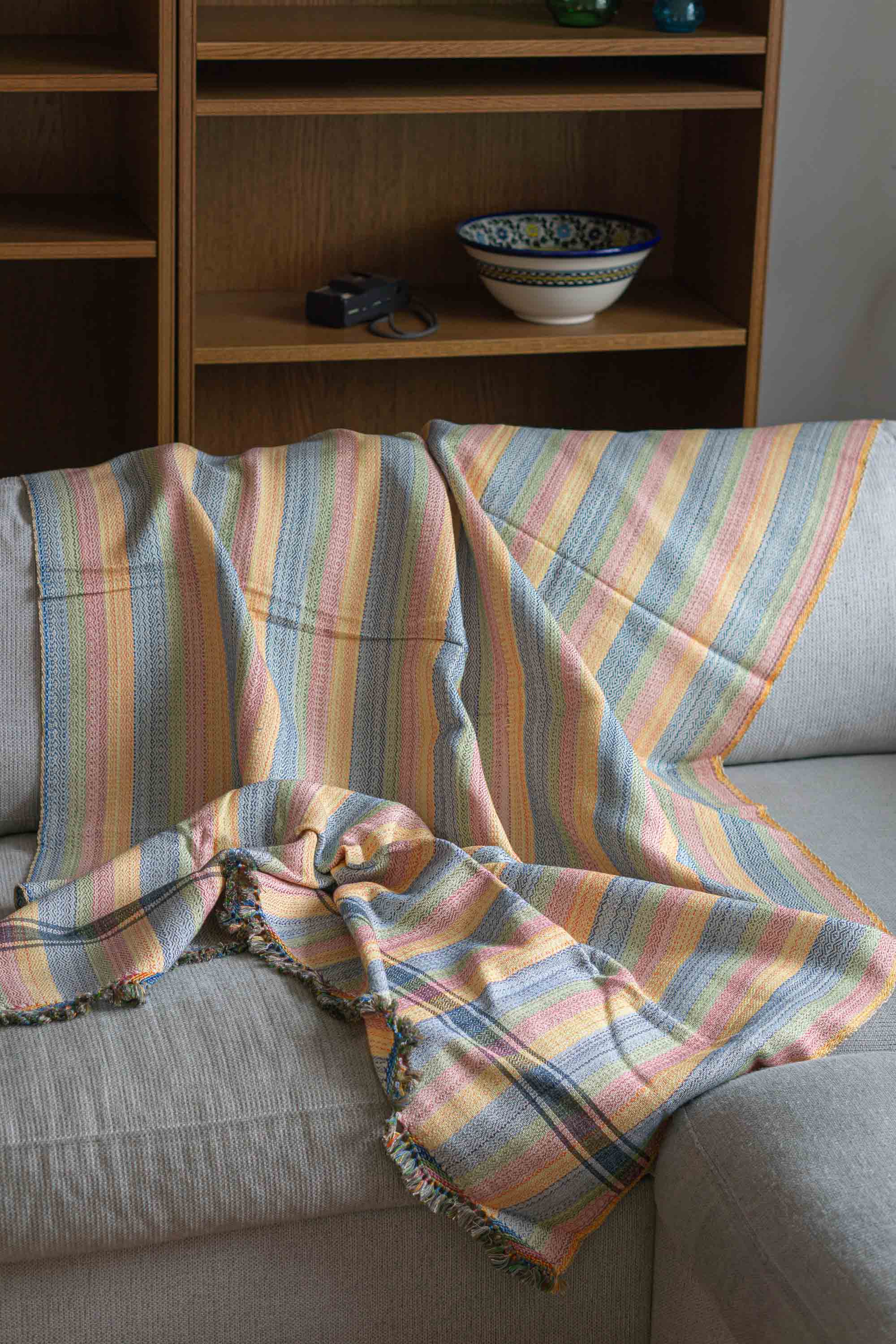 Multicolored handwoven rug