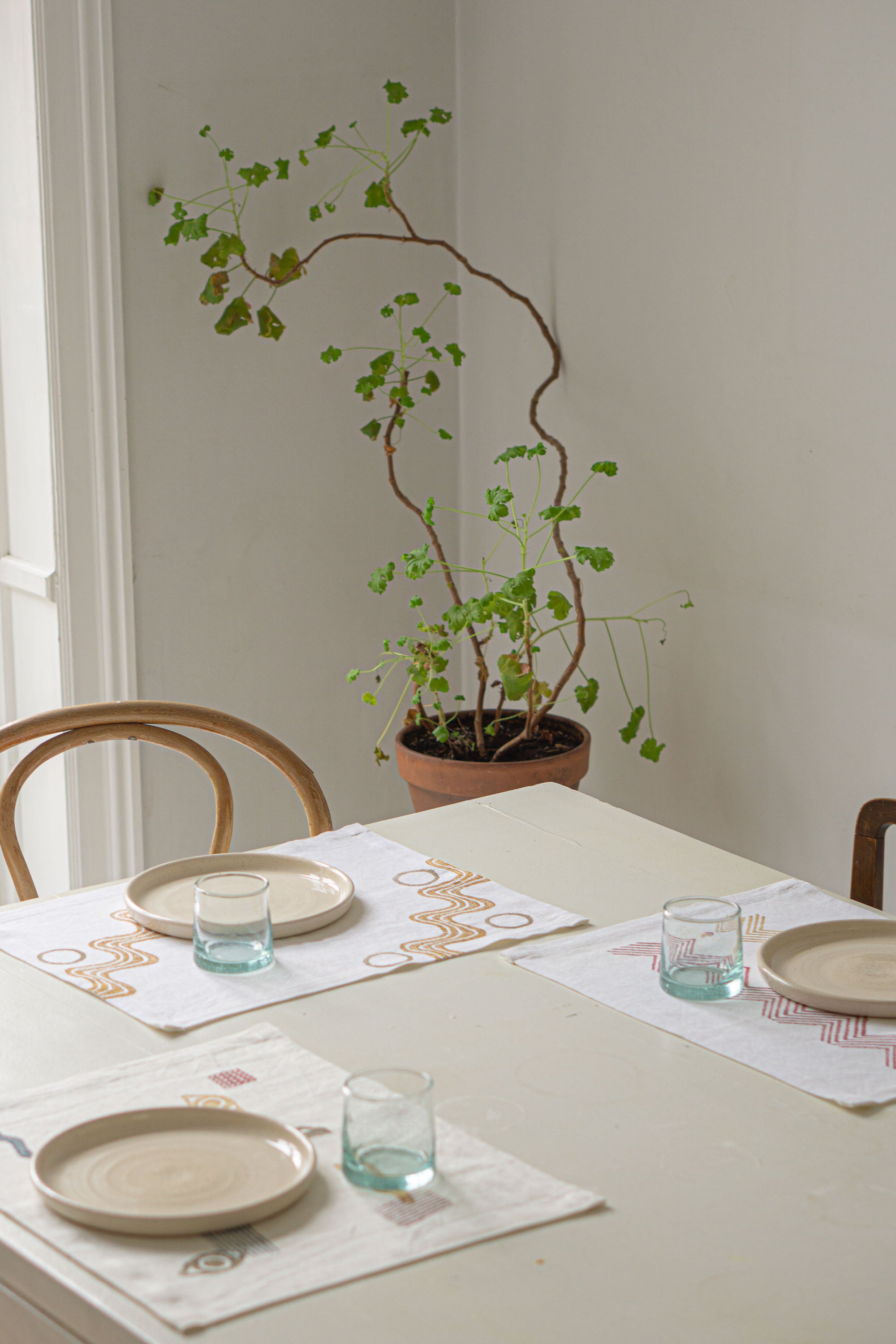 Place mat with Syrian block print