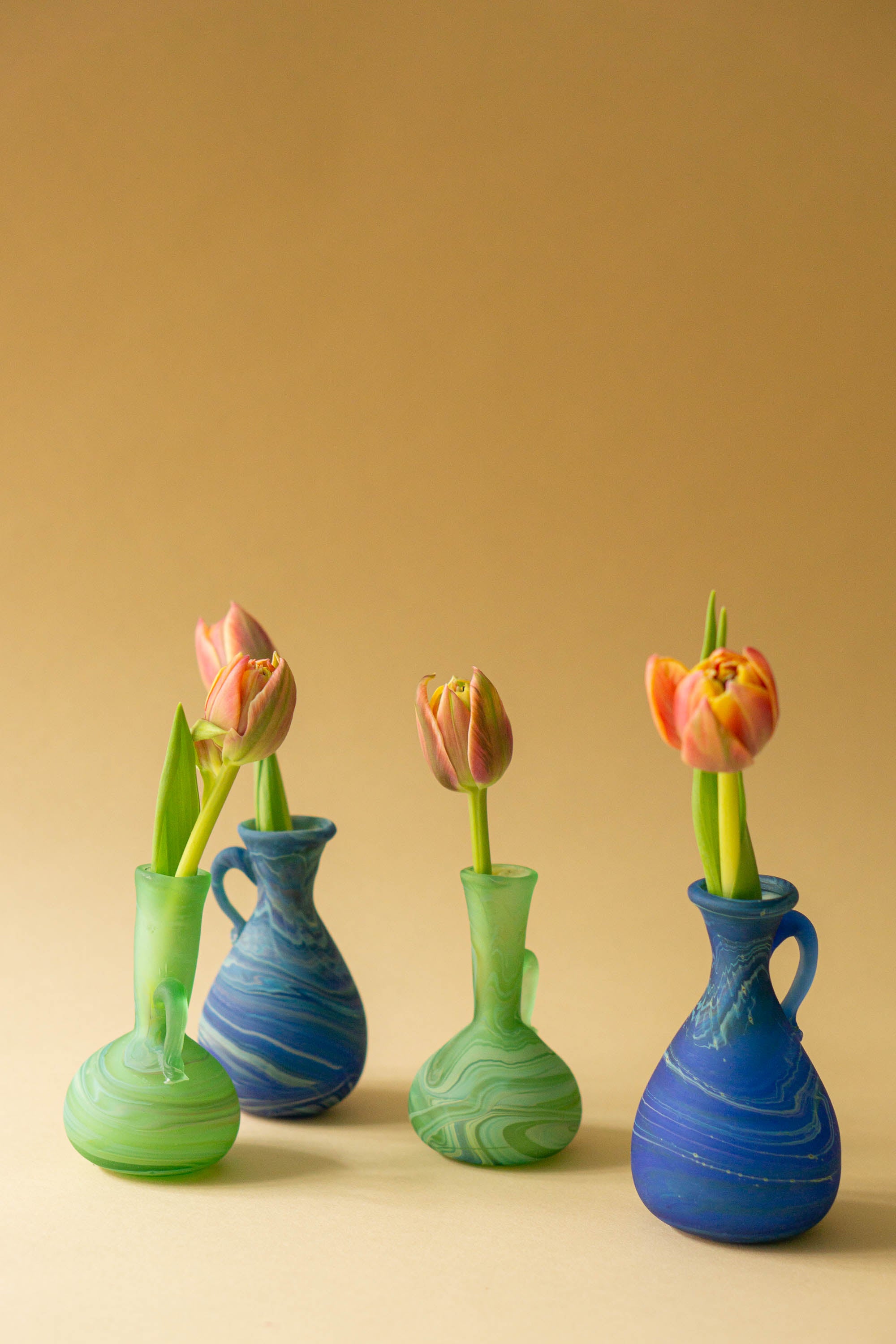 Mouth-blown Phoenician glass vase