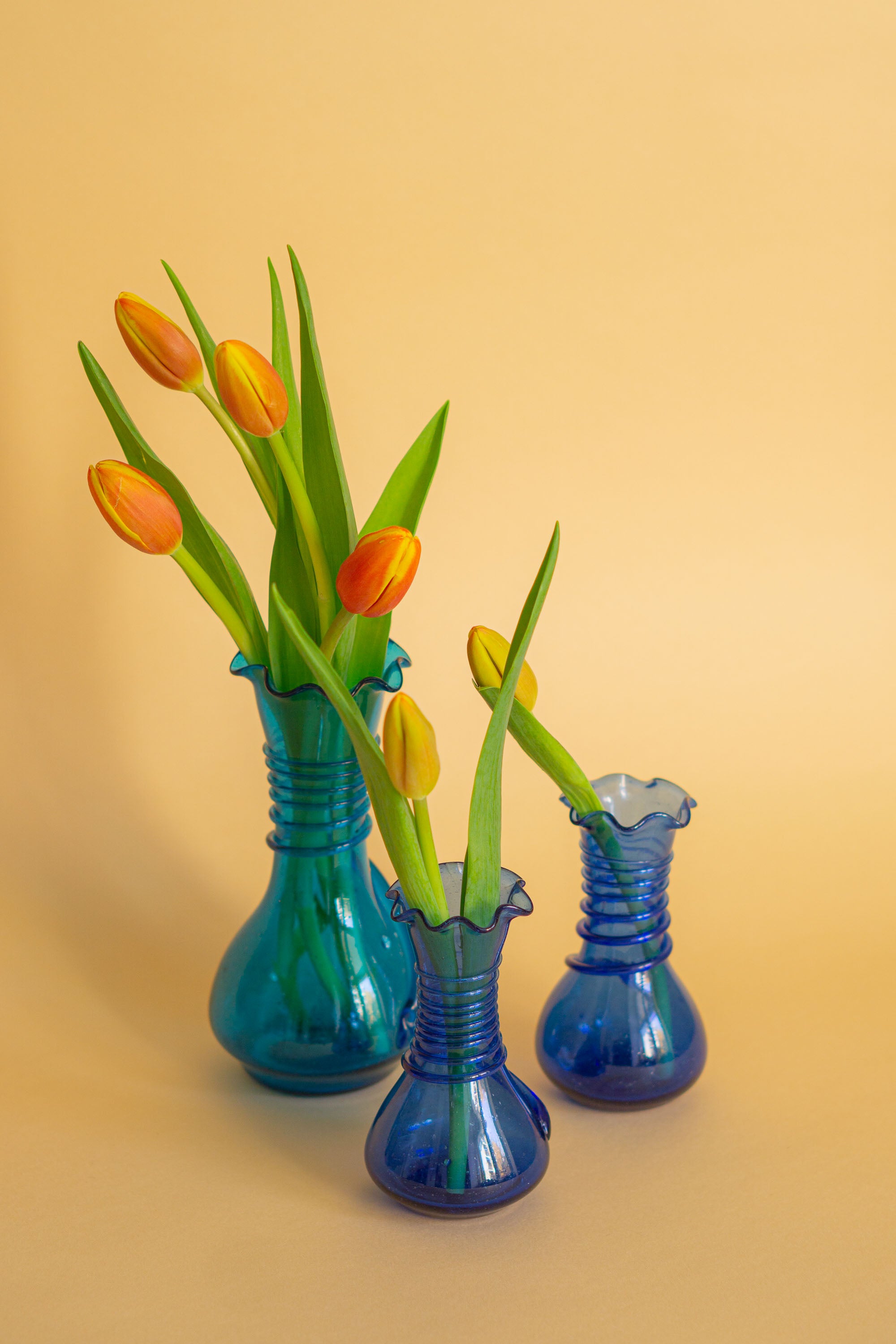 Små og medium mundblæste glasvaser