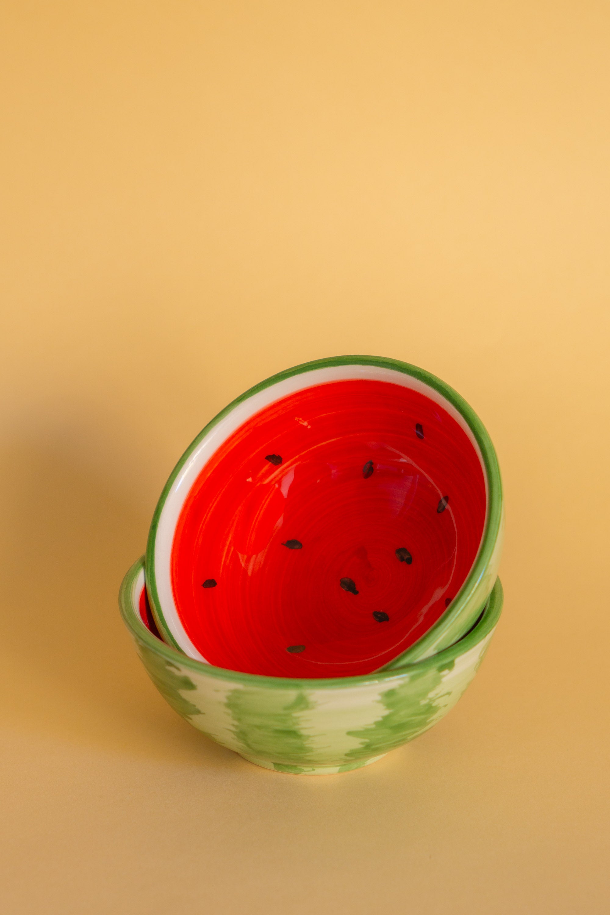 Skåle med håndmalet vandmelon motiv