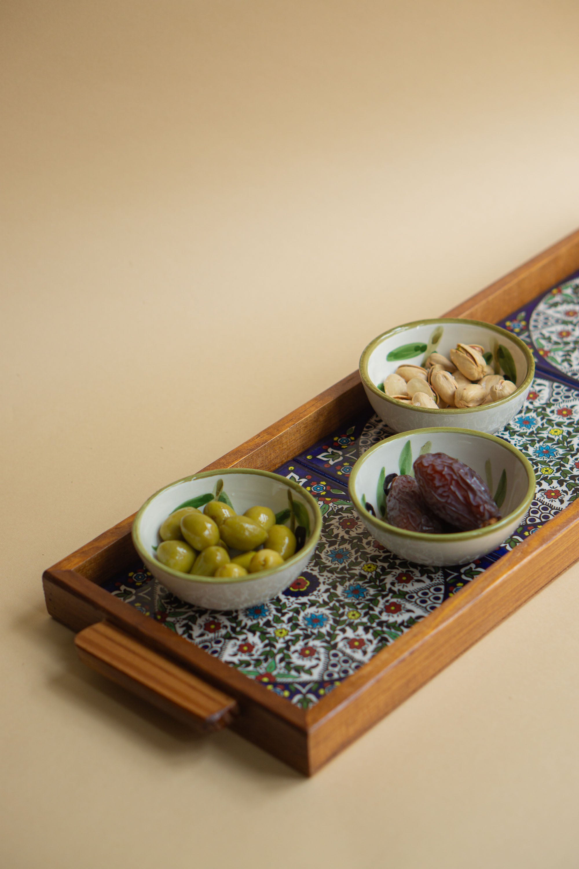 Small snack bowl with olive motif