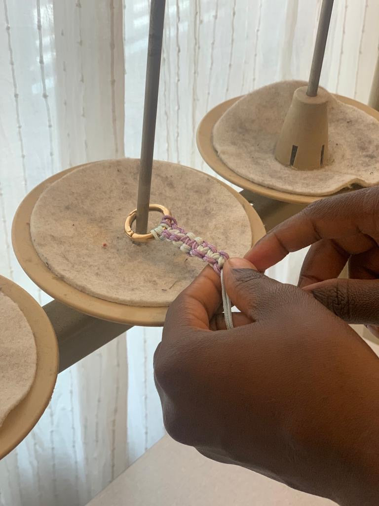 Long knotted key ring