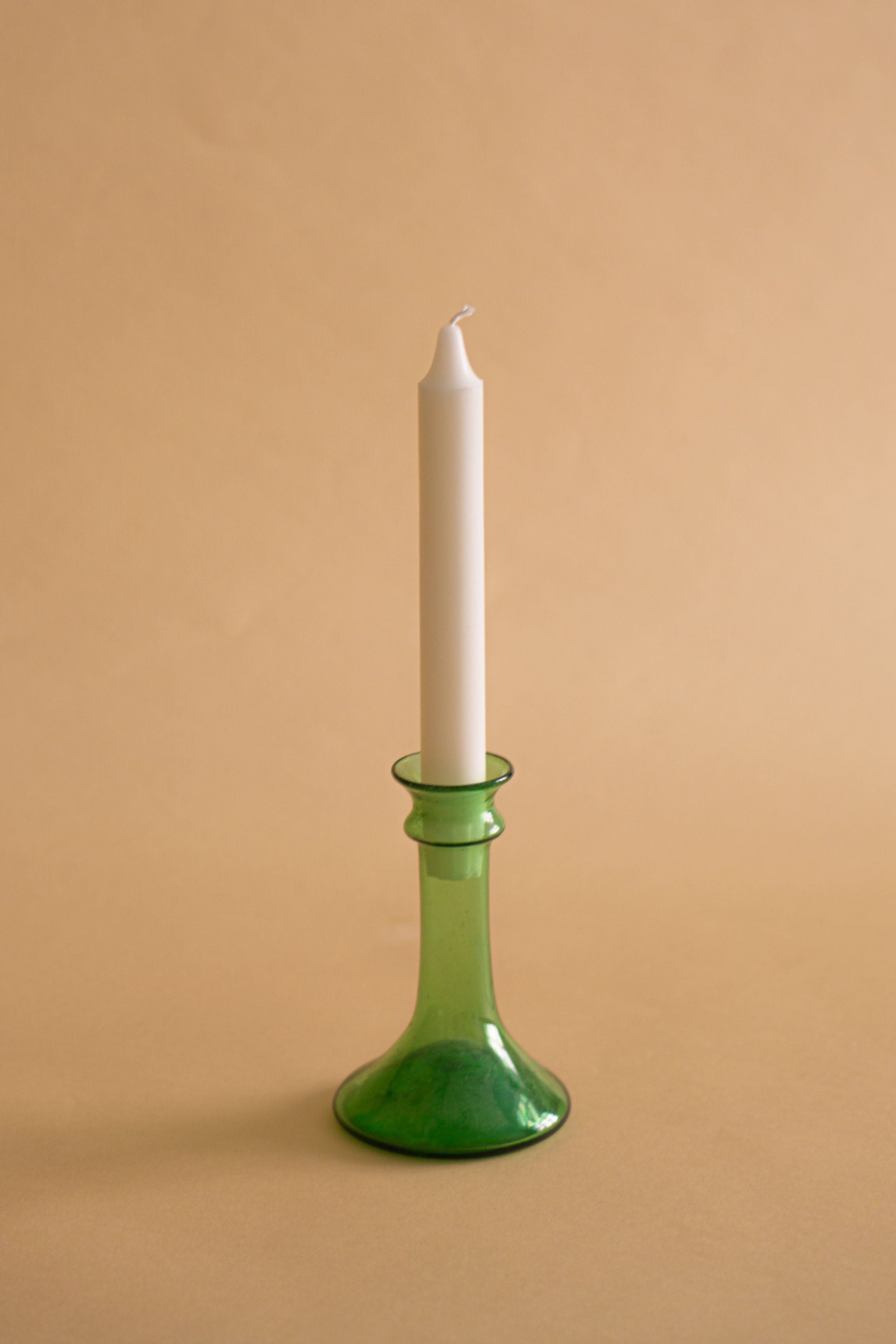 Candlestick in recycled glass
